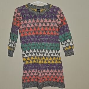 GAP Orange and Purple Raglan Sleeve Sweater Dress